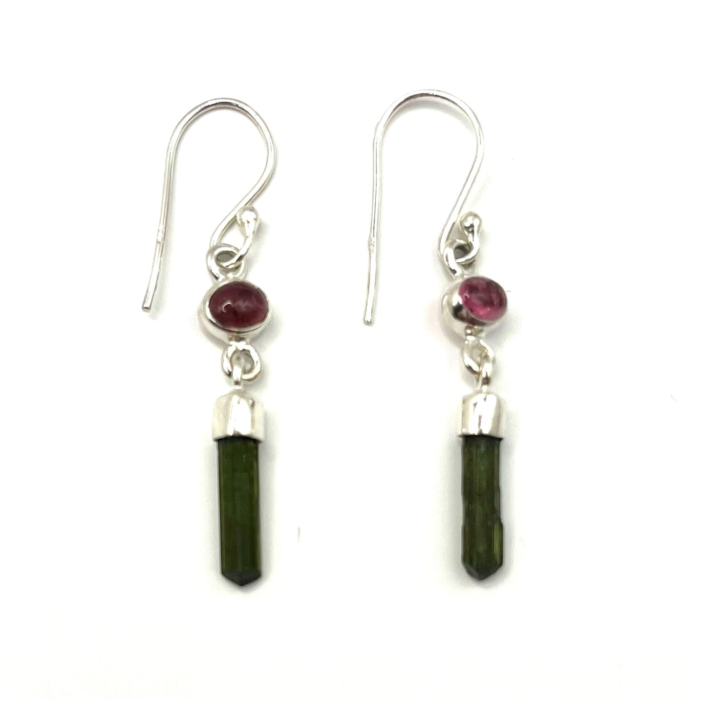 Pink & Green Tourmaline Earrings
