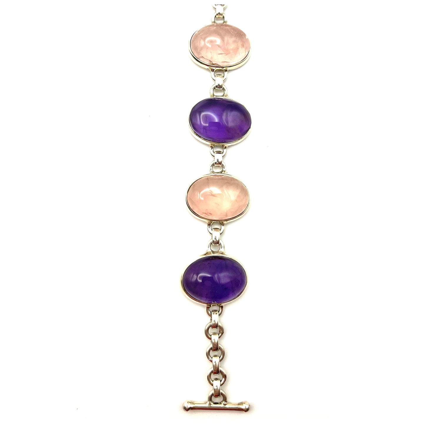 Rose Quartz and Amethyst (7 stone) Bracelet