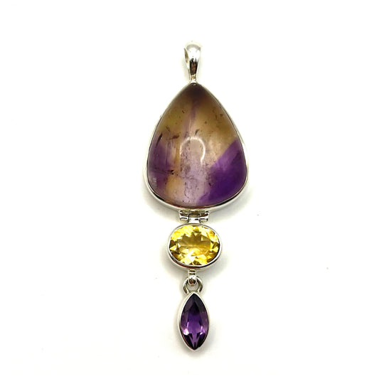 Ametrine, Citrine and Amethyst Pendant