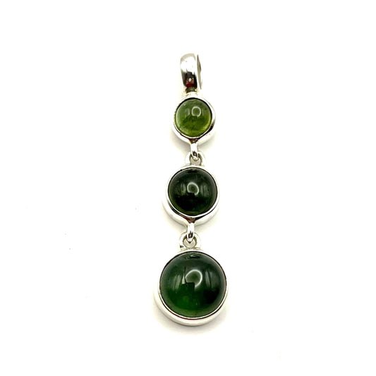Green Tourmaline (3 gemstone) Pendant