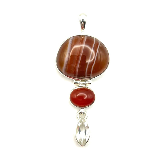 Carnelian & White Topaz Pendant