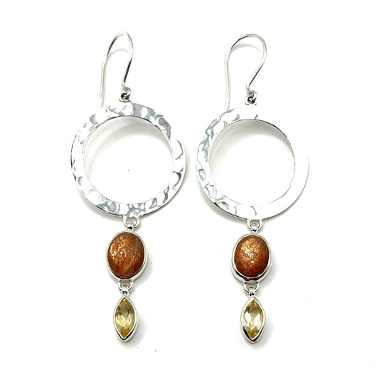 Sunstone & Citrine Earrings