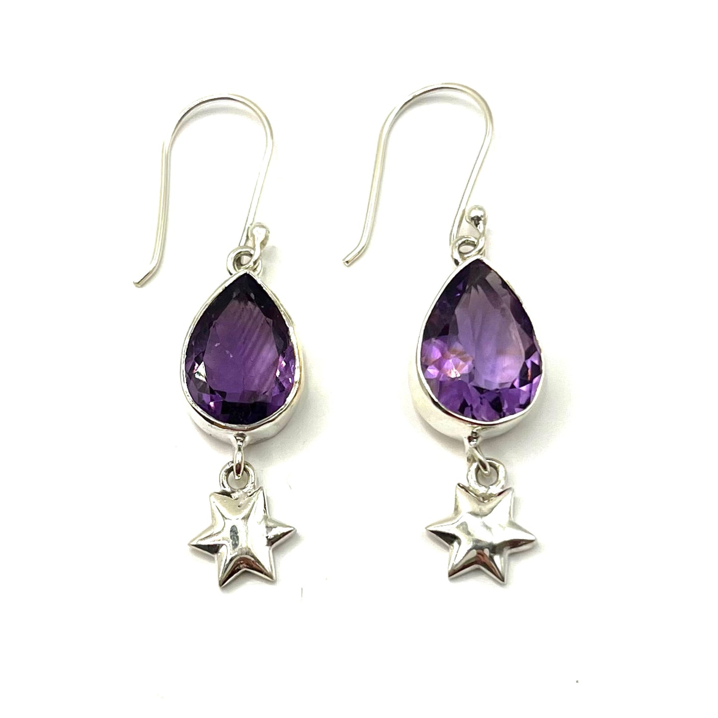 Amethyst Star Earrings